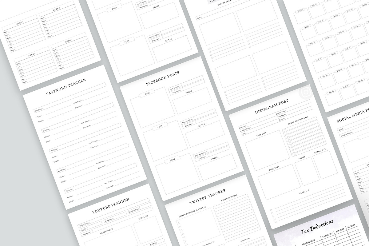 Editable social media planner bundle, a Stationery Template by Design Zone (Photo 5 of 9)