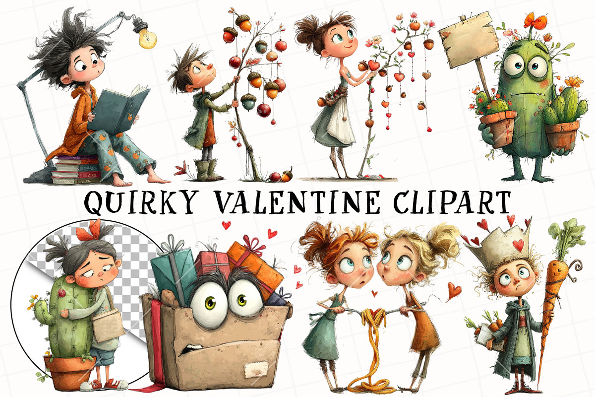 Quirky Valentine Clipart, an Illustration by OK Design (Photo 2 of 6)