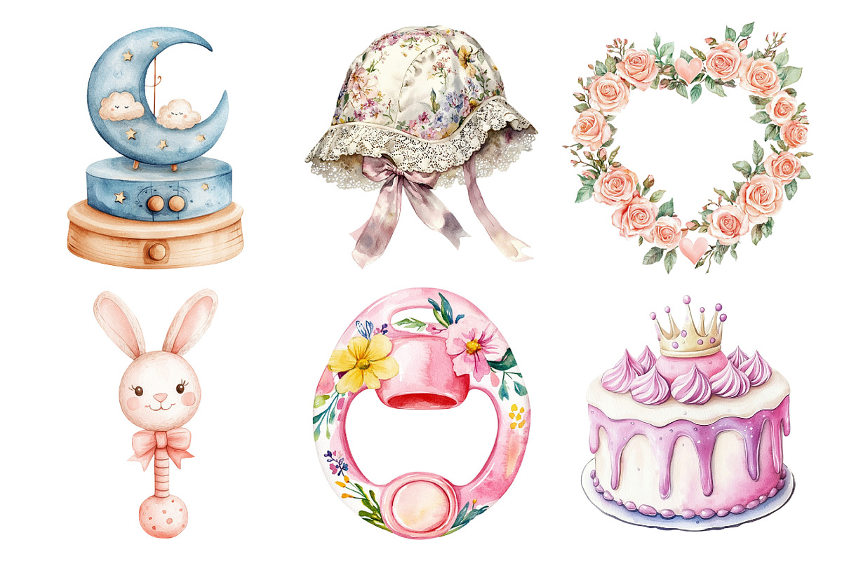Baby Girls Clipart, an Illustration by Daily.Designs (Photo 2 of 5)