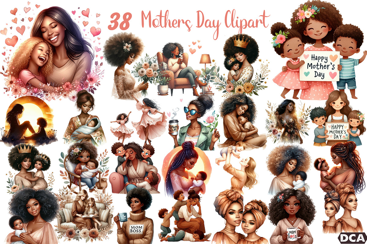 Mothers day Clipart, an Illustration by DreamCafeArt (Photo 1 of 5)