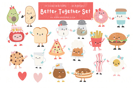 Better Together clipart & paper set