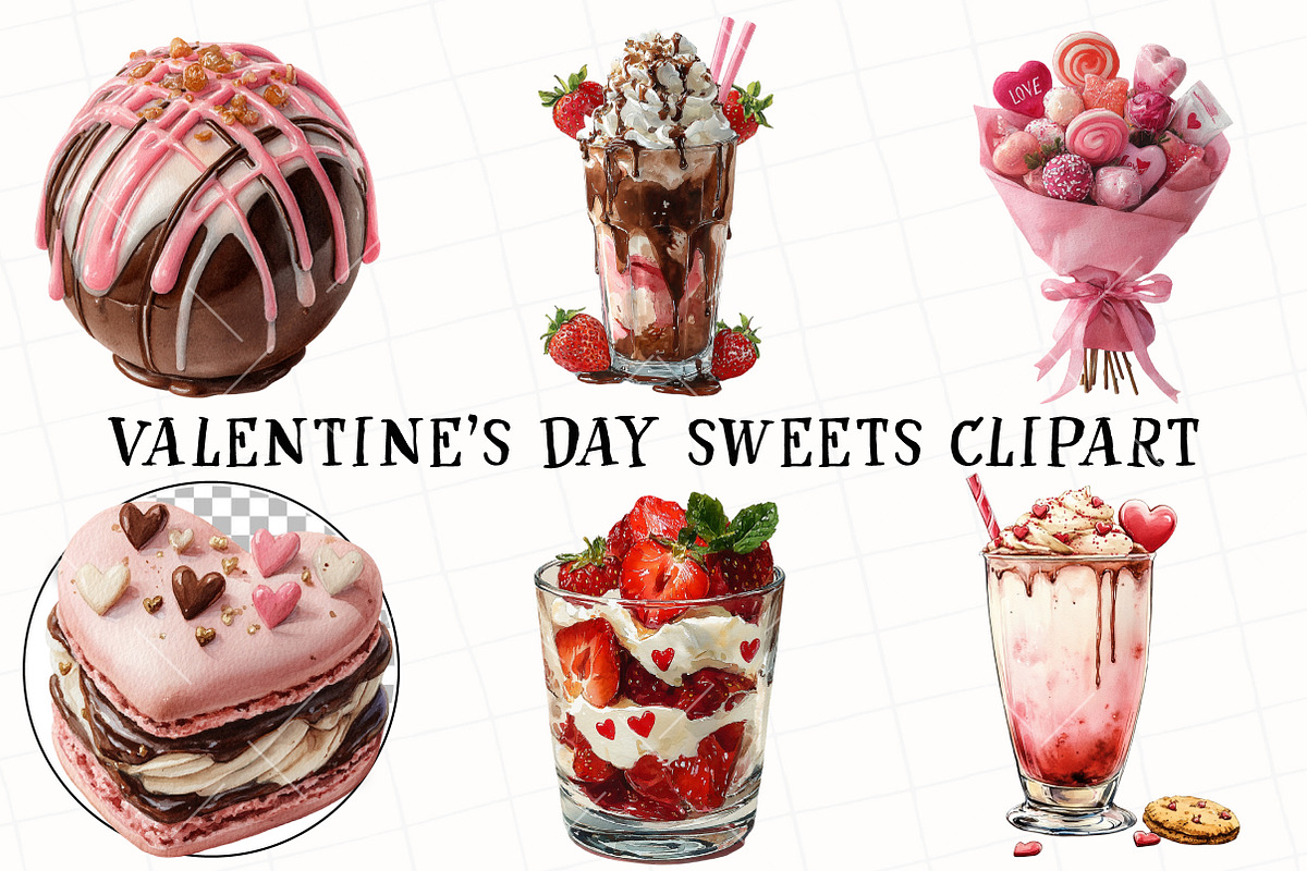 Valentine's Day Sweets Clipart, an Illustration by OK Design (Photo 2 of 6)