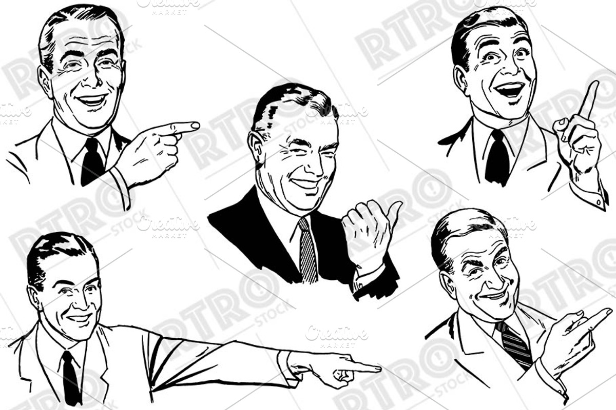 RTRO Men Pointing 1, a Work Illustration by RTRO Stock (Photo 3 of 5)
