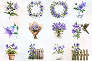 Spring Campanula Flower Clipart, an Illustration by RobertsArt (Thumbnail 4 of 7)