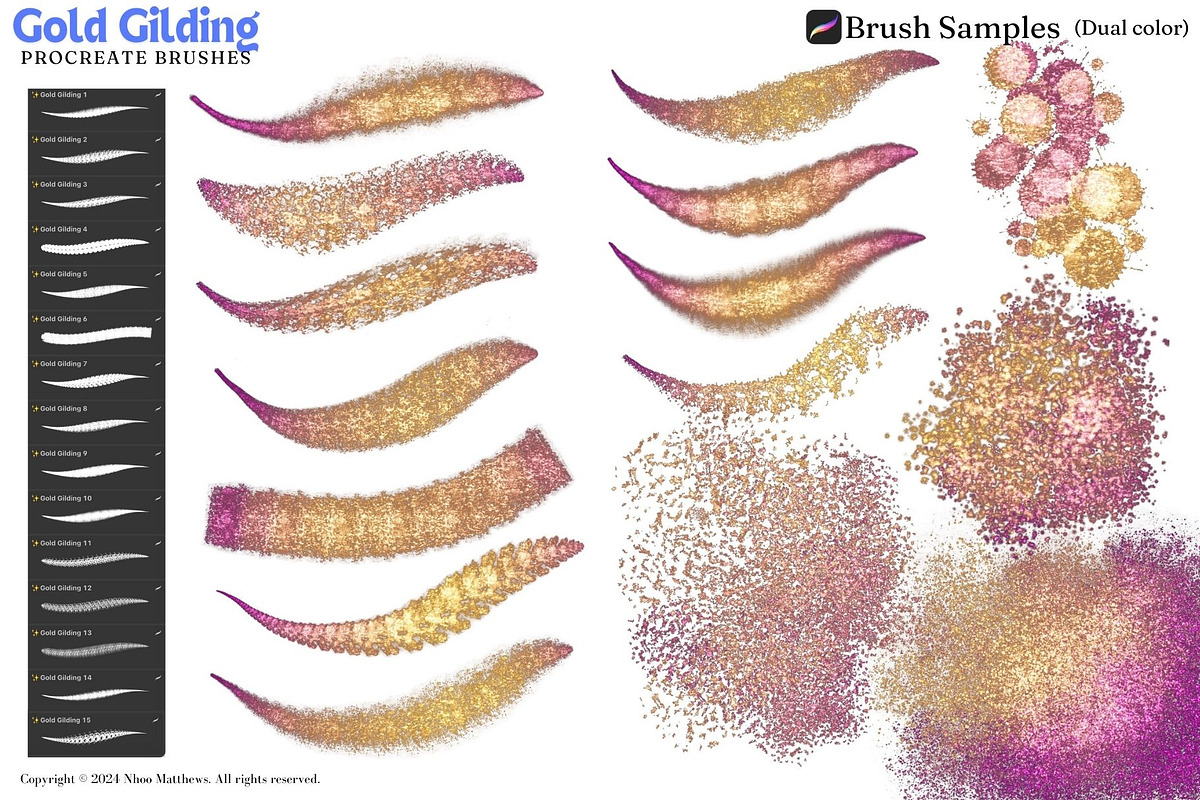 Procreate Metallic Gold Gilding, a Brushes & More by Fashion Workshop Bkk (Photo 10 of 11)
