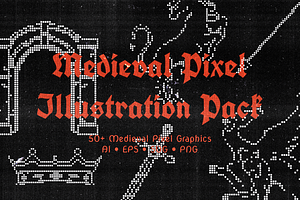 Medieval Pixel Illustration Pack, an Object Illustration by Invisual Studio