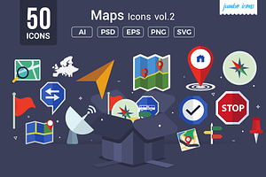 Map Navigation Vector Icons V2, a Duotone Icon by Jumbo Icons