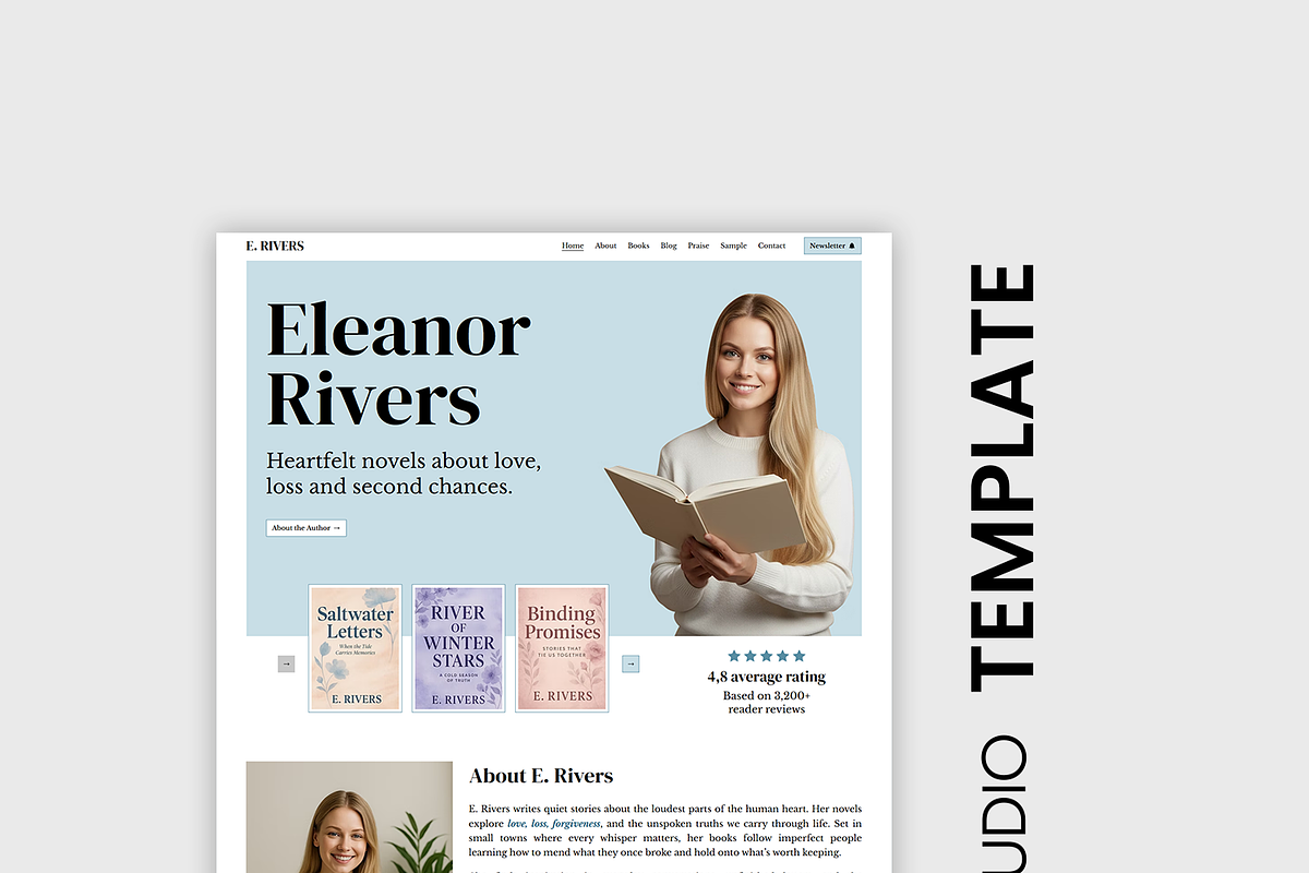 Author - Wix Studio Website, a Wix Template by Kitteeh (Photo 3 of 13)