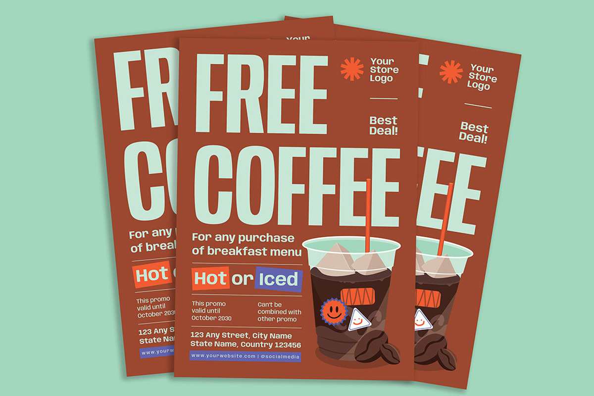 Free Coffee Flyer, a Flyer Template by Gumico Studio. (Photo 3 of 3)