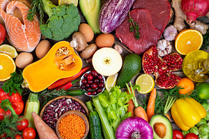 Background healthy food containing food, balanced, and meat