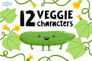 Veggie characters set, a Food Illustration by Stolenpencil (Thumbnail 1 of 2)