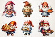 Gnome Holding Pie Clipart, an Illustration by RobertsArt (Thumbnail 2 of 7)