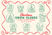 Christmas Snow Globes Hand Drawn, a Seasonal Illustration by LemonDesign (Thumbnail 1 of 3)