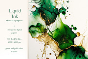 Green Alcohol Ink Backgrounds, a Background Graphic by PixelJungle (Thumbnail 2 of 4)
