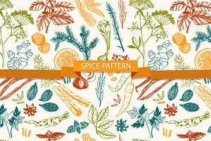 Spices - Vector Seamless Patterns