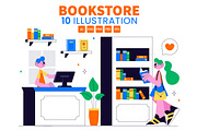 10 Book Store Illustration, an Education Illustration by denayunebgt (Thumbnail 1 of 4)