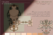 Botanical ornaments Art Nouveau, a Pattern Graphic by Collection by VY (Thumbnail 2 of 9)