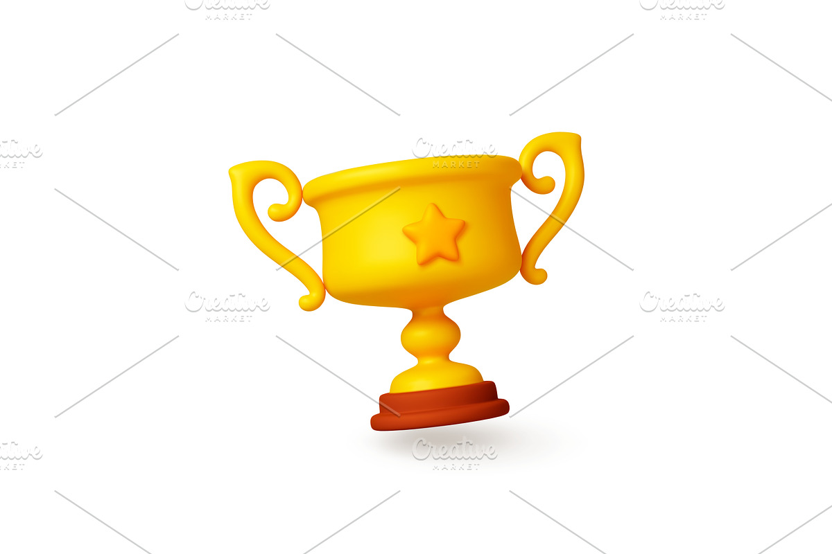 Elegance gold trophy 3d element, an Illustration by Valerie Bodnar