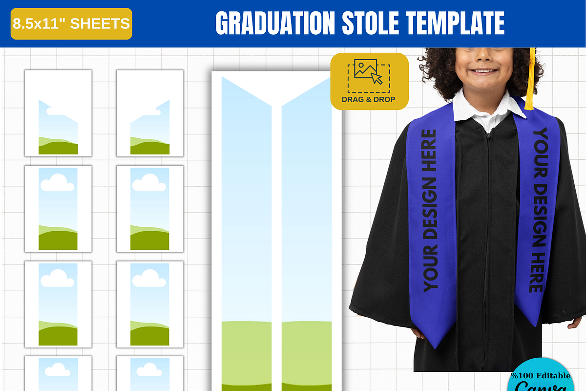 Graduation Stole Canva 356, a Graphic by AtacanDigital