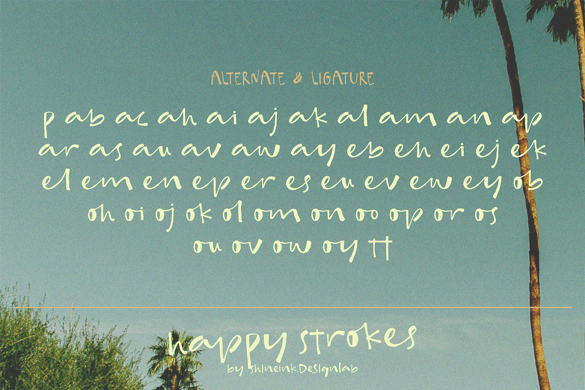 Happy Strokes, a Handwritten Font by shineink.designlab (Photo 10 of 10)