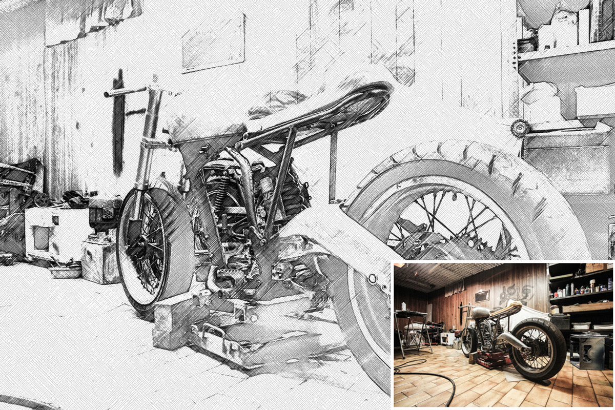 Sketch Draw Watercolour PS Action preview 3