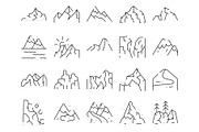 Mountain range and peak line icons, an Object Graphic by pikepicture (Thumbnail 2 of 3)
