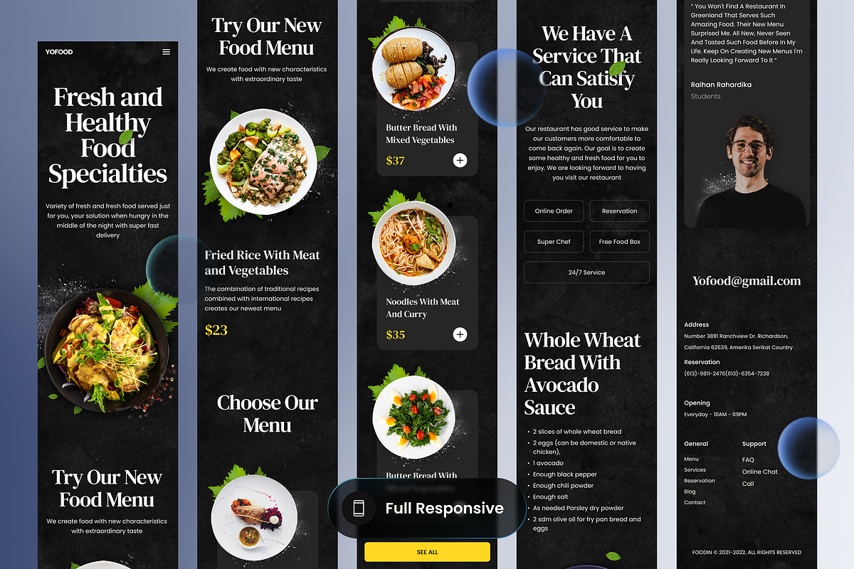 YoFood - Restaurant Landing Page, a Landing Page Template by SLAB! Design (Photo 3 of 5)