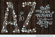 Soft Blue Floral Alphabet Clipart, an Illustration by Amanda Ilkov (Thumbnail 2 of 5)