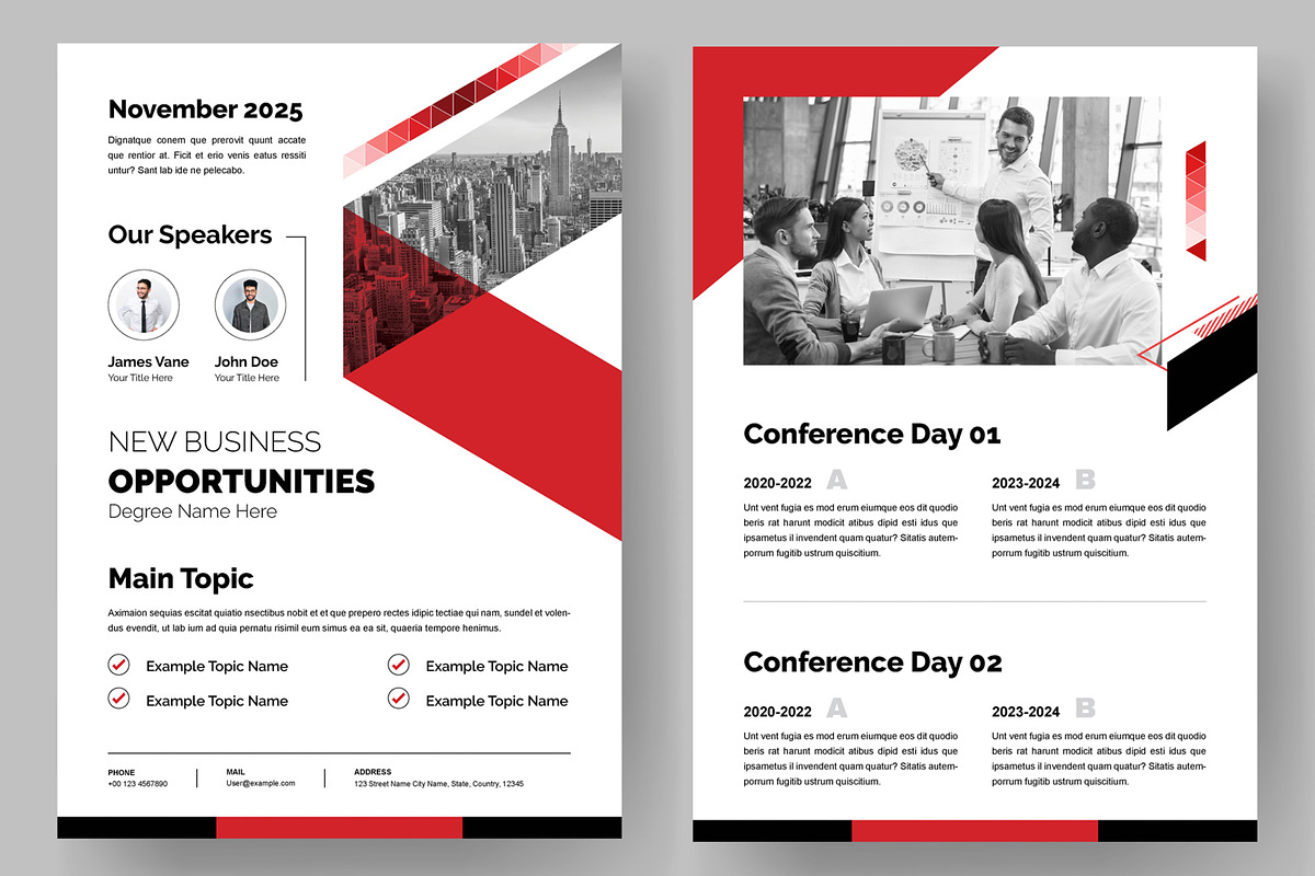 Business Conference Agenda Flyer, a Flyer Template by ContestDesign (Photo 1 of 3)