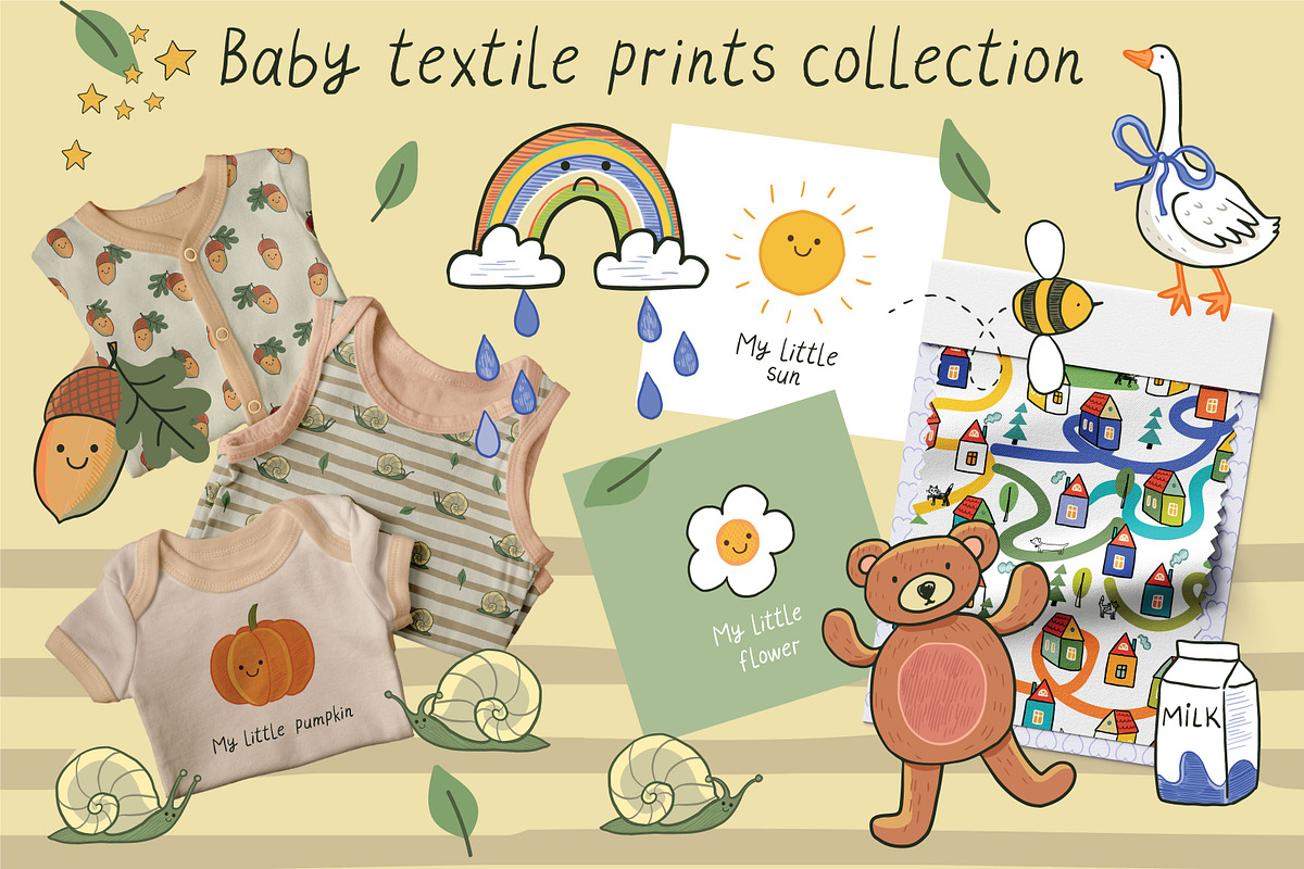 Baby textile prints collection, a Pattern Graphic by GooseFrol (Photo 1 of 33)