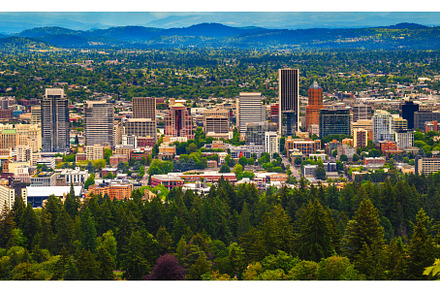 Aerial view of Portland, Oregon, an Architecture Photo by Nick Fox