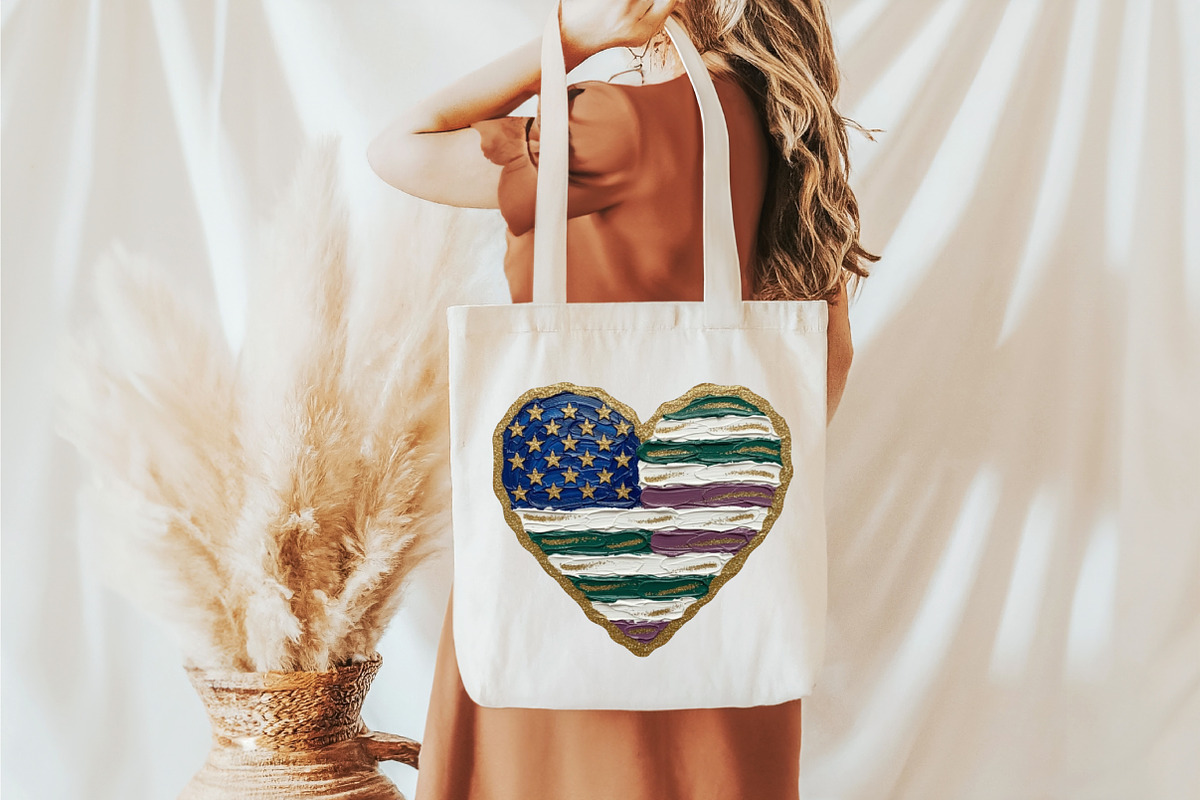 Brushstroke American Flag Heart Png, an Illustration by designcity5 (Photo 4 of 4)