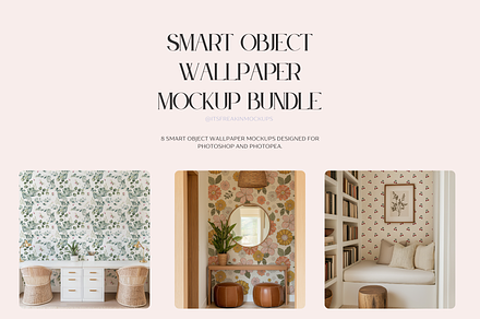 8 PSD Wallpaper Mockup Bundle, a Household Mockup by ItsFreakinMockups
