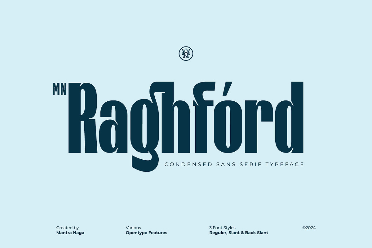 MN Raghford - Condensed Sans Serif, a Sans Serif Font by Mantra Naga (Photo 1 of 17)