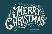 Merry Christmas Vintage Logo, a Poster Template by Anna's Lettering (Thumbnail 1 of 3)