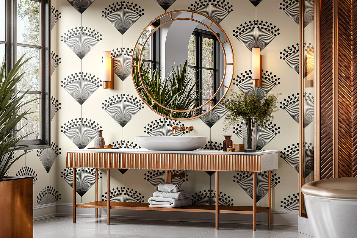 Decorative Geometric Fans, a Wallpaper Graphic by MalyskaStudio (Photo 3 of 7)