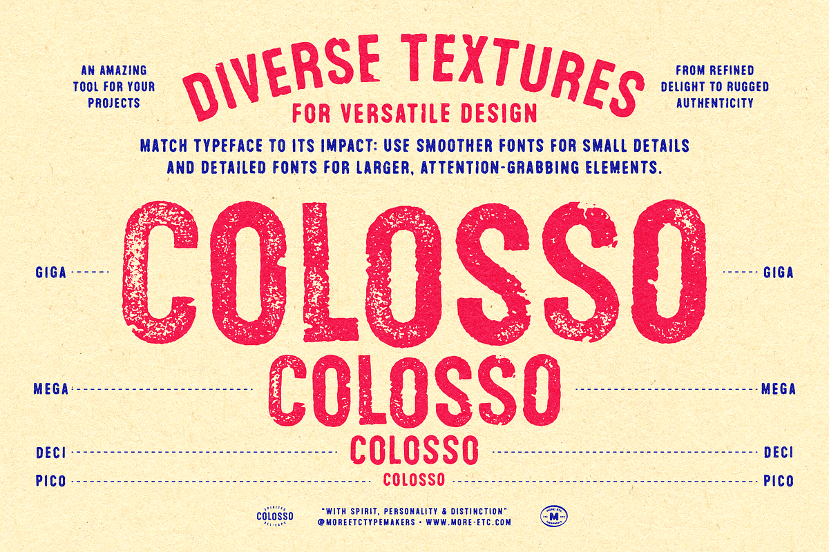 Colosso Display Font Collection, a Sans Serif Font by More Etc. Studios (Photo 5 of 19)