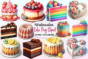 Watercolor Cake Clipart PNG, a Graphic by CitraGraphics (Thumbnail 1 of 4)