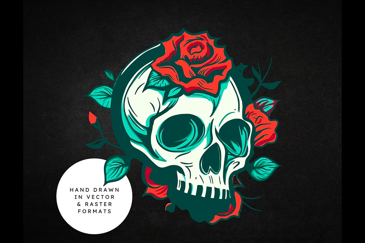 Skull and Roses. Skeleton png & svg, an Object Illustration by ClipArtRoom (Photo 6 of 6)