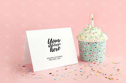 A2 Birthday card Mockup