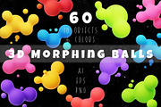 Multicolored Morphing Balls, an Object Graphic by Valeria Soloveva (Thumbnail 1 of 7)