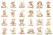 Whimsical Spring Rabbits Easter Clip, an Illustration by designcity5 (Thumbnail 2 of 5)