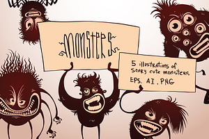 Monsters bundle, vector