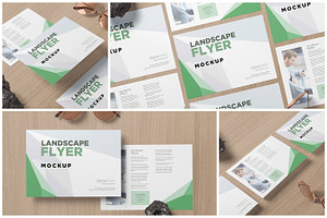 A4 Landscape Flyer Mockups