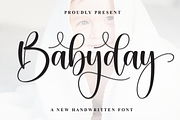 Babyday | Script Font, a Handwritten Font by Scratchones (Thumbnail 1 of 9)