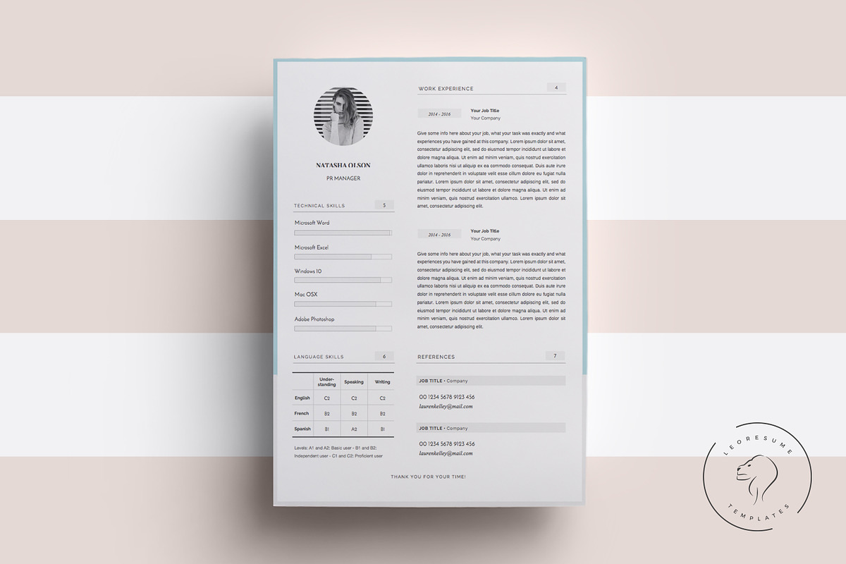 Resume Template for MS Word, 5 Pages, a Resume Template by Leo Resume (Photo 2 of 5)
