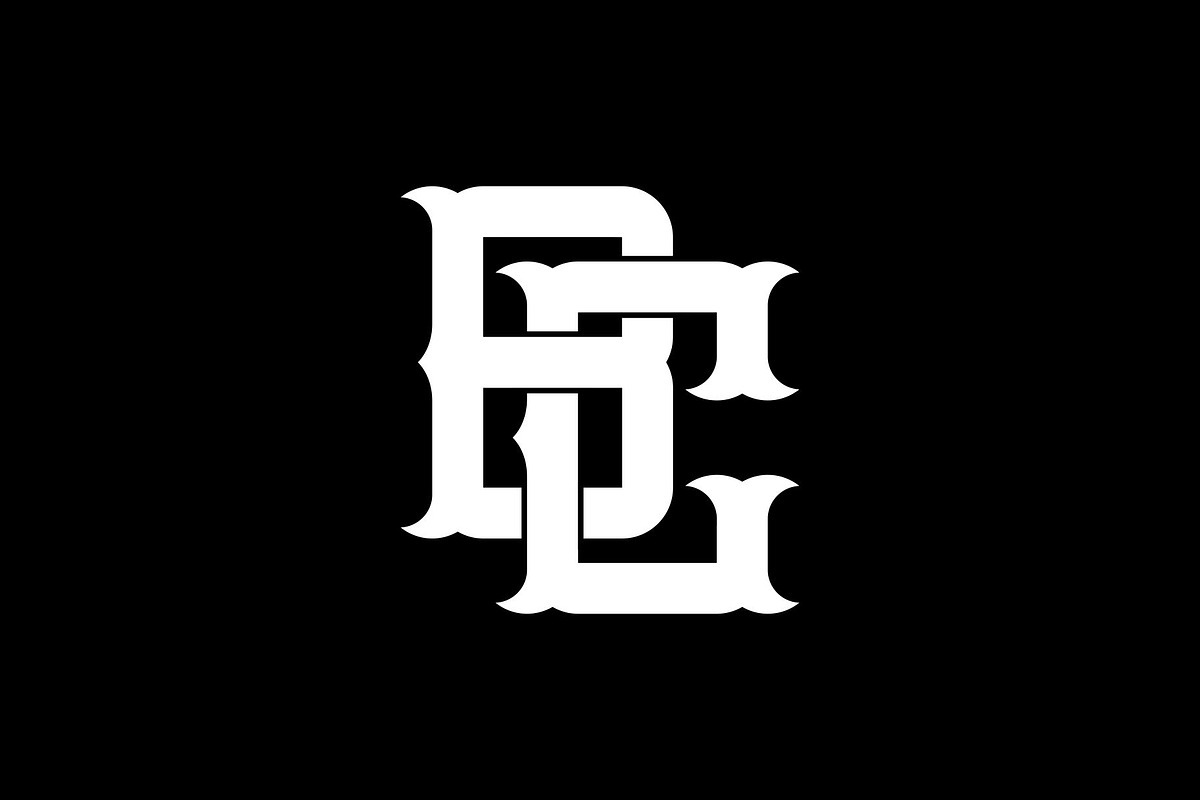 Monogram Initial Letter BC Logo