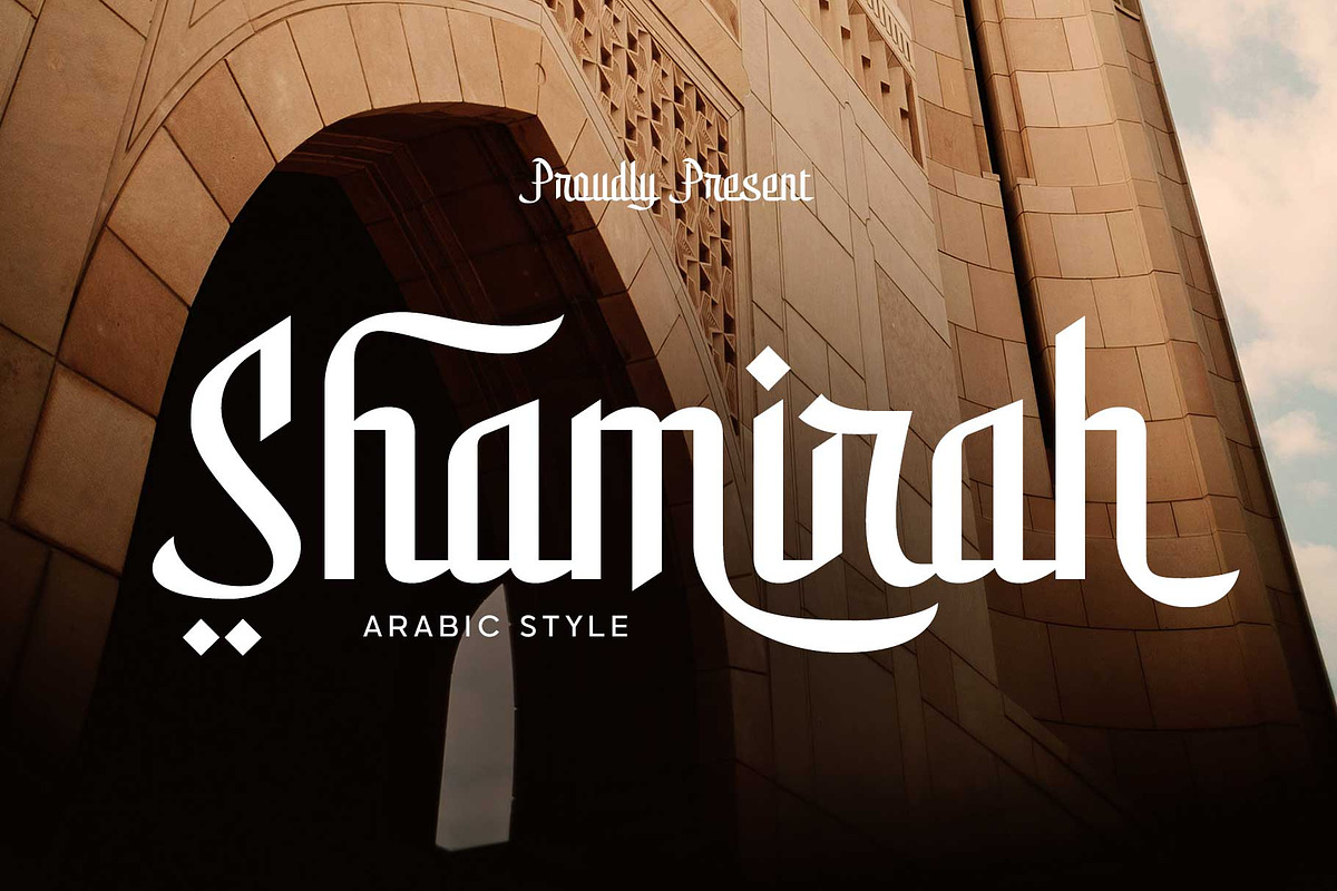 Shamirah - Arabic Style, a Script Font by Arterfak Project (Photo 1 of 12)