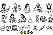 Science Education Vector Clipart Set, an Illustration by designvectx (Thumbnail 2 of 3)