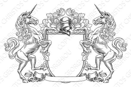 Coat of Arms Crest Unicorns Heraldry